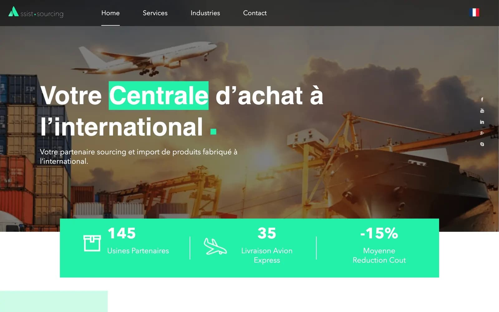 Assist Sourcing website — homepage screenshot