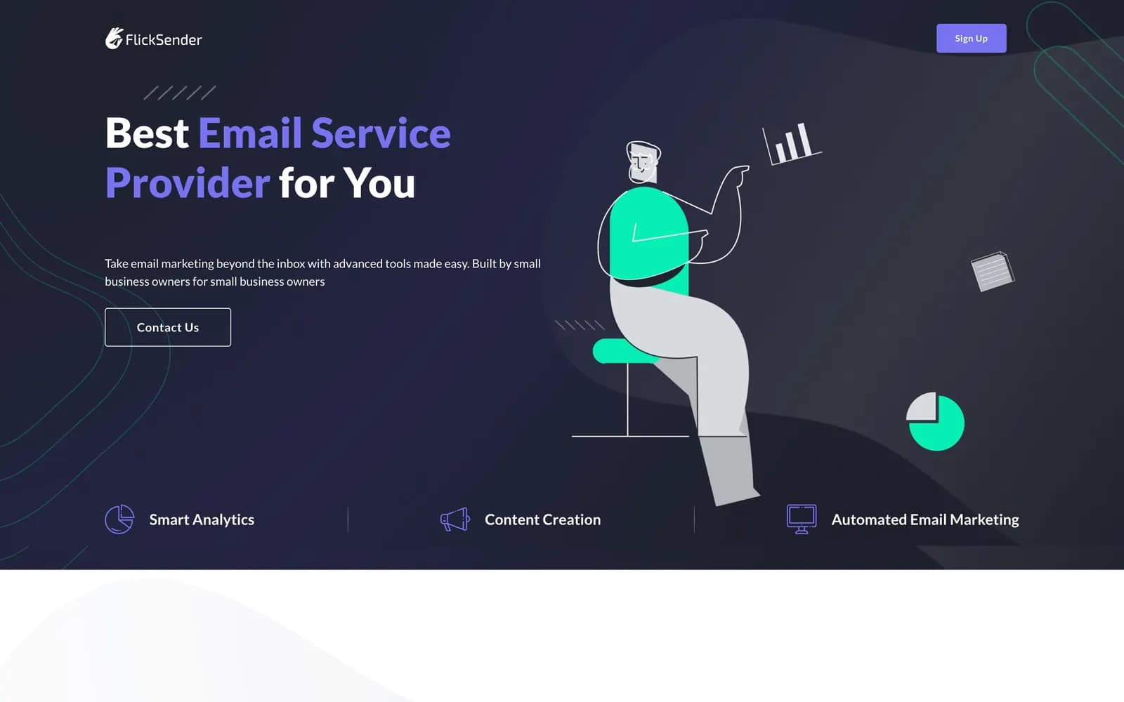 Flicksender website — homepage screenshot