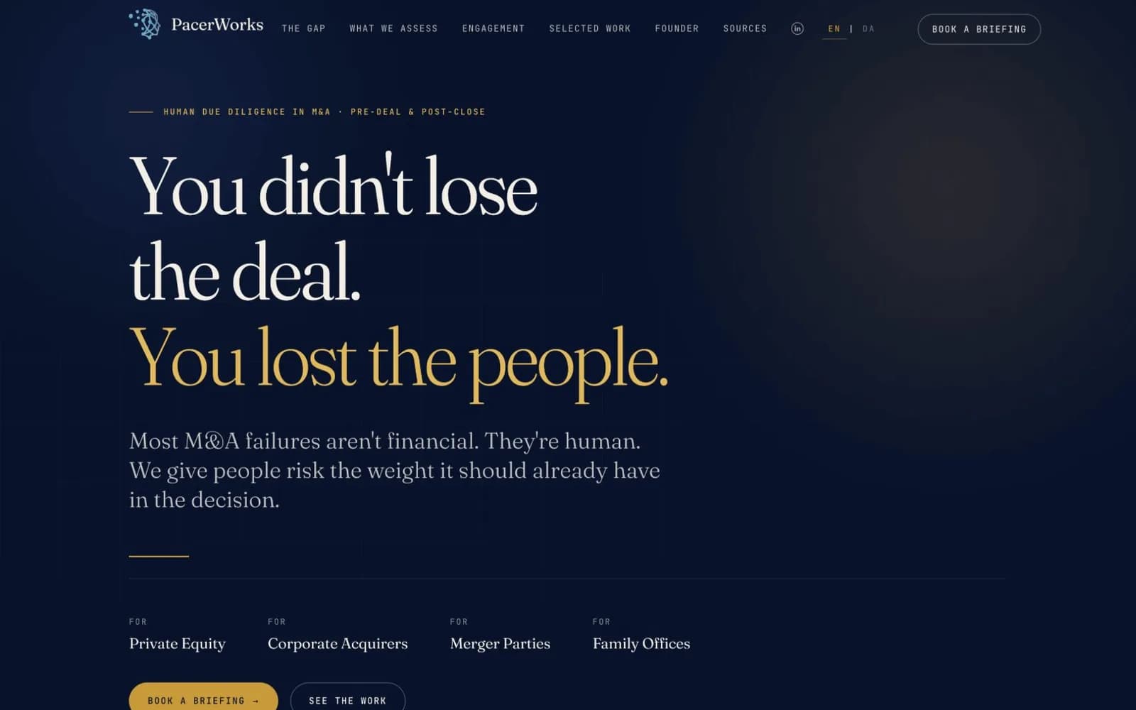 PacerWorks website — homepage screenshot