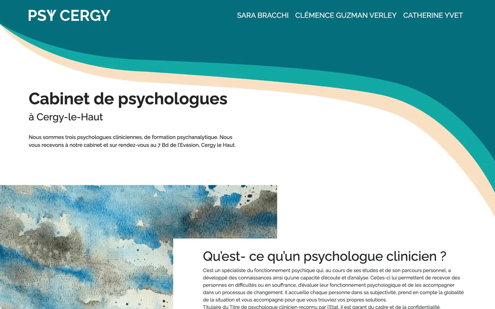 Psy Cergy website — homepage screenshot
