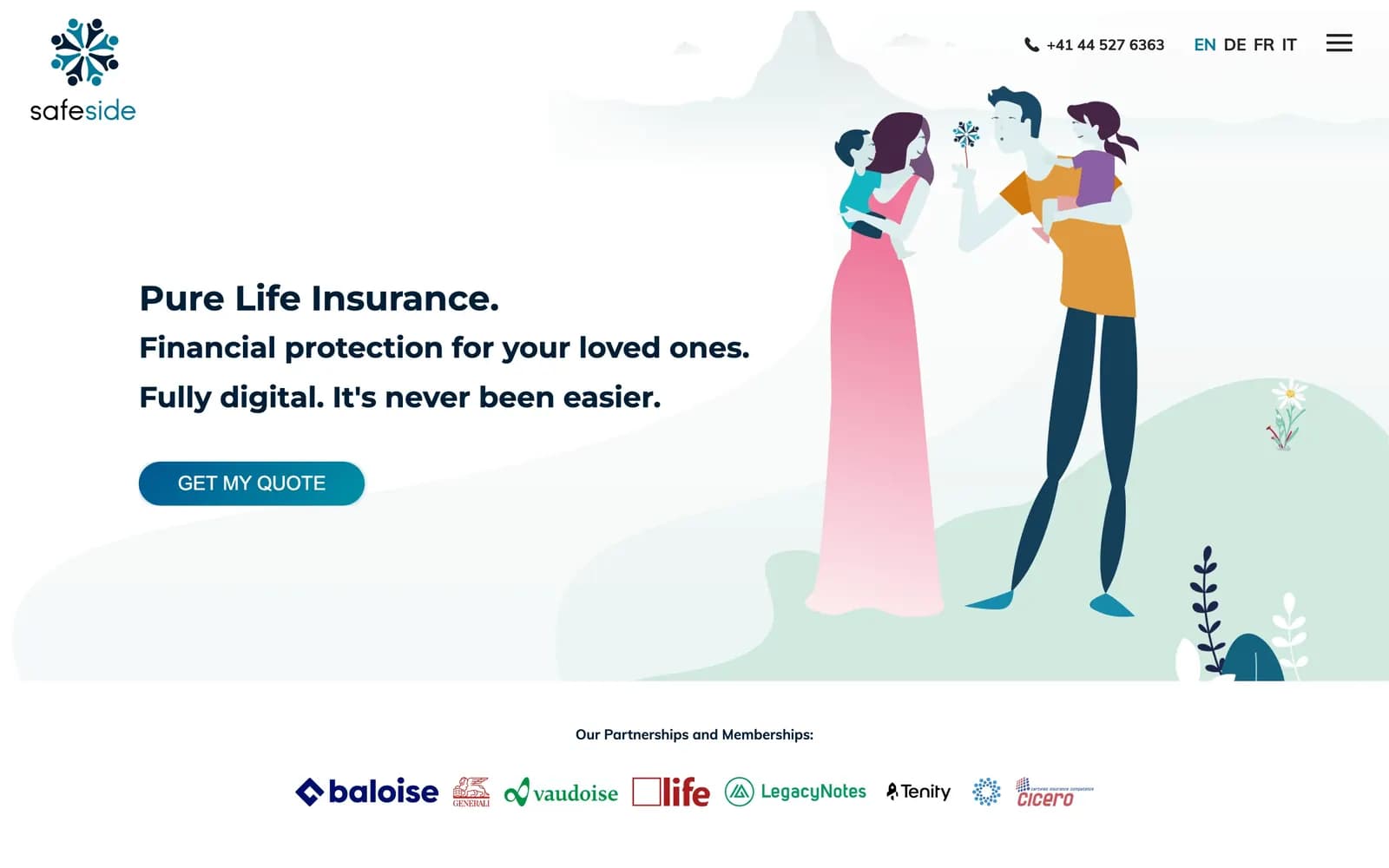 Safeside website — homepage screenshot