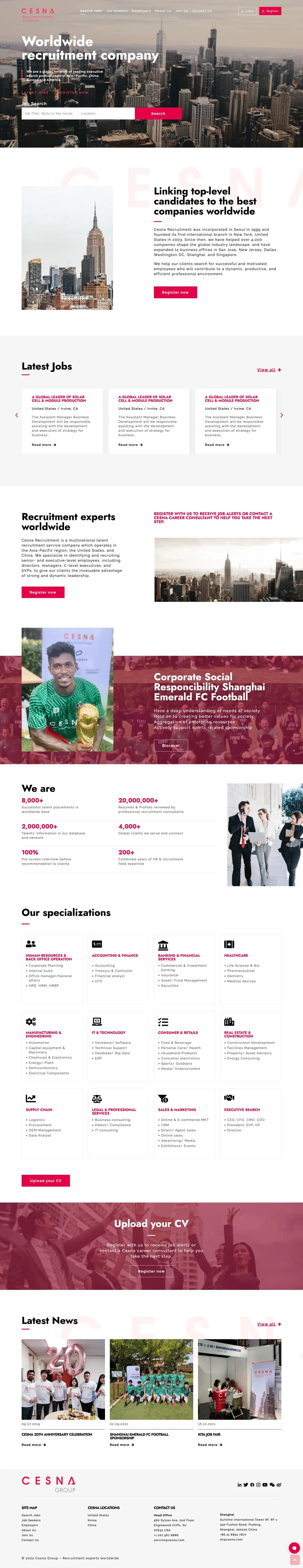 Cesna website — full-page screenshot
