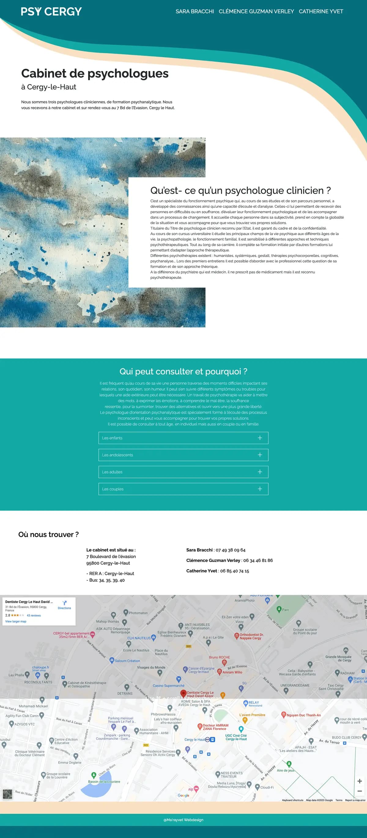 Psy Cergy website — full-page screenshot
