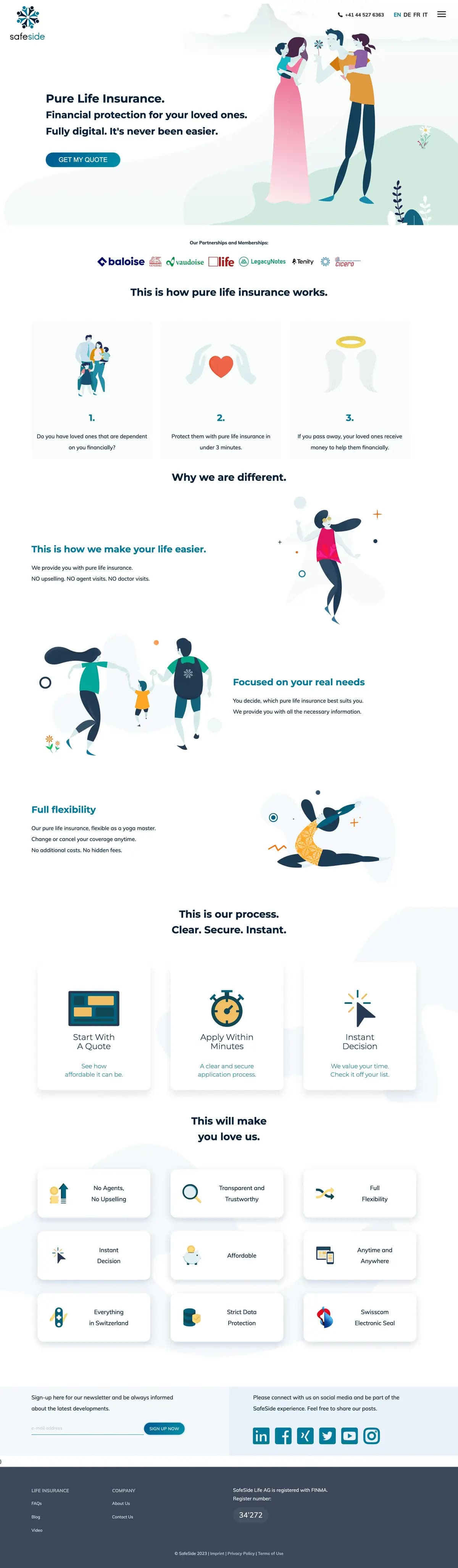 Safeside website — full-page screenshot